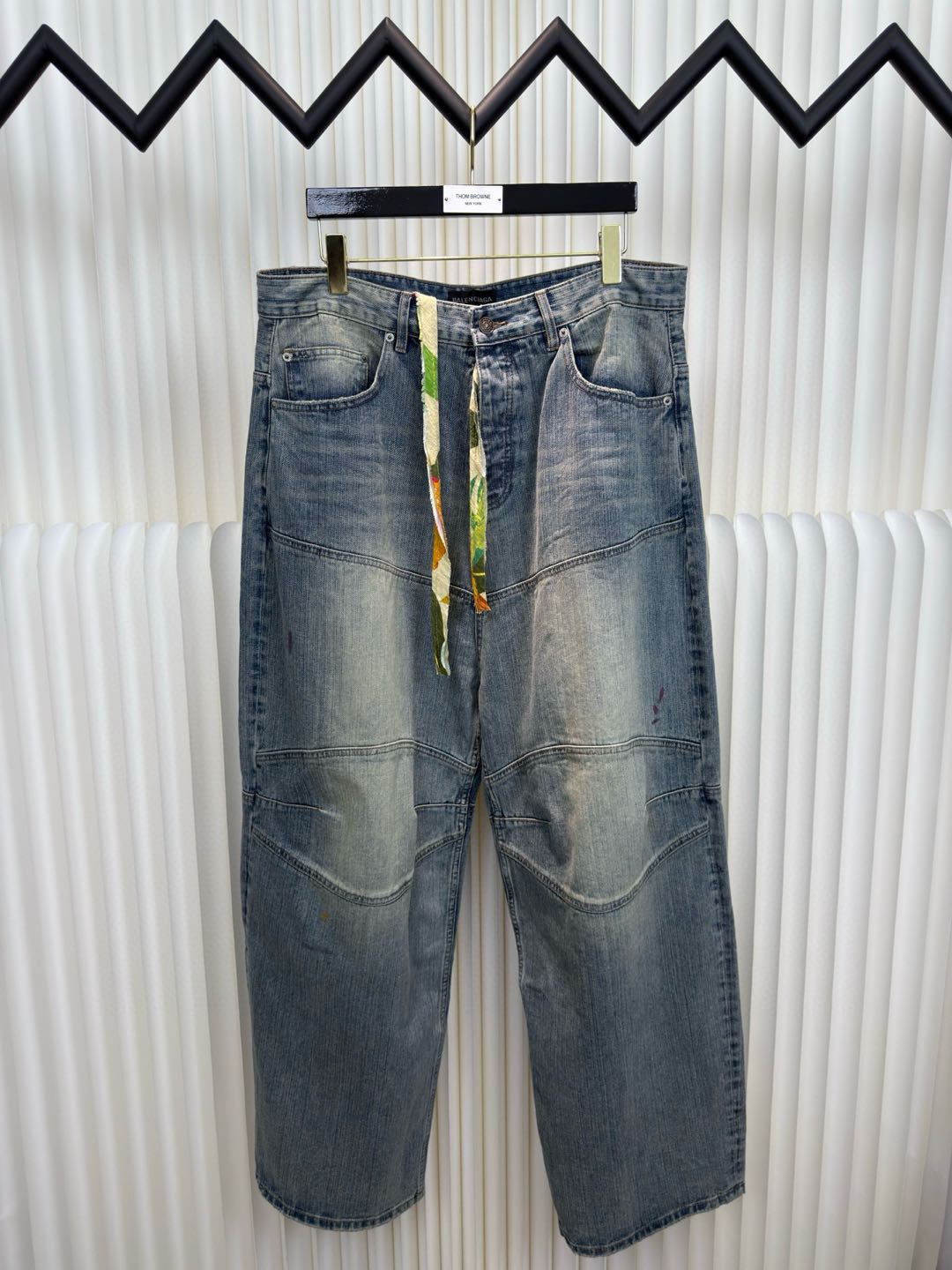 BALENCIAGA Men's George V Baggy Pants "Black"（814161TQW641089）