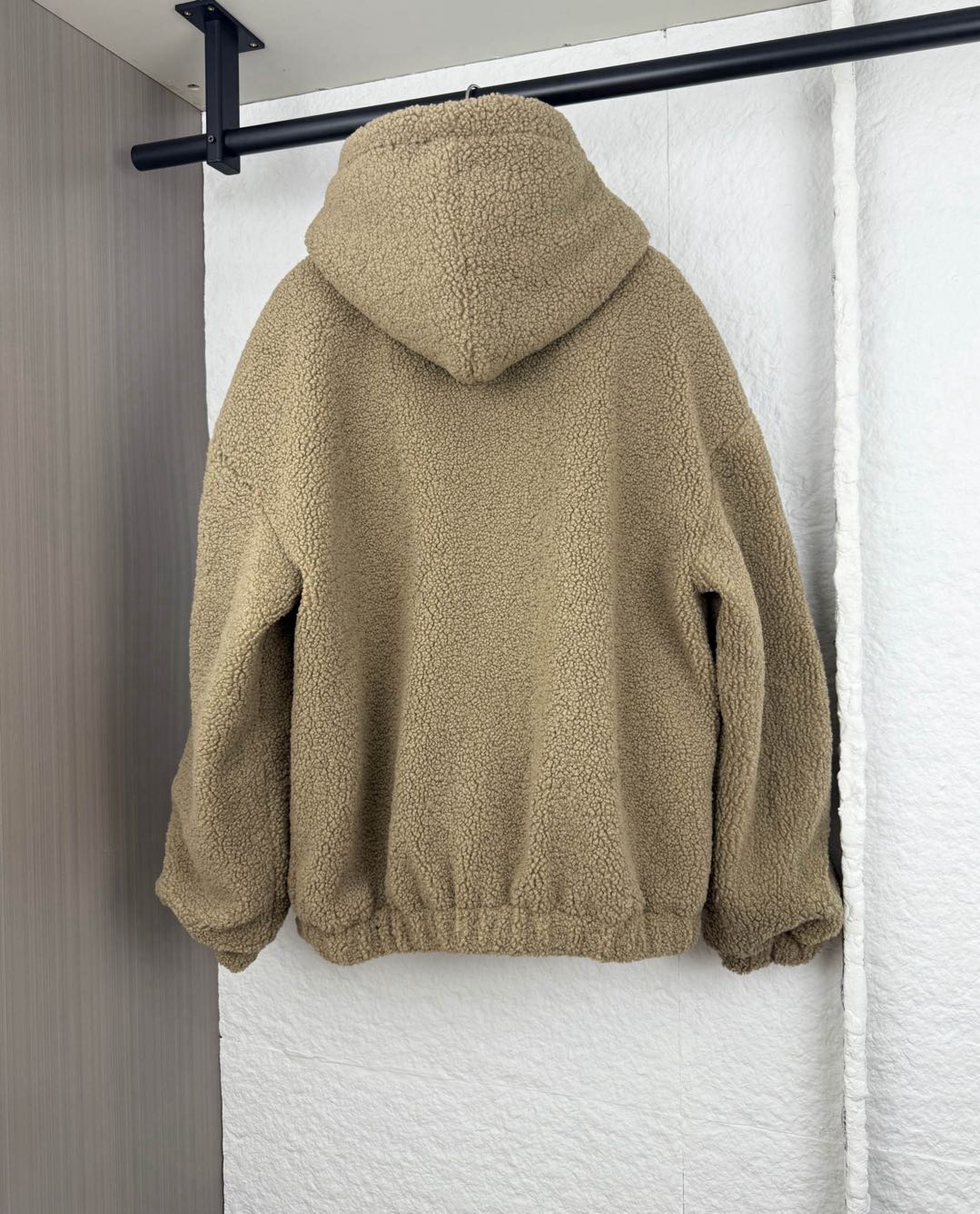 Celine Hooded jacket in wool and cotton fleece (RV0SC0T87-02BL）