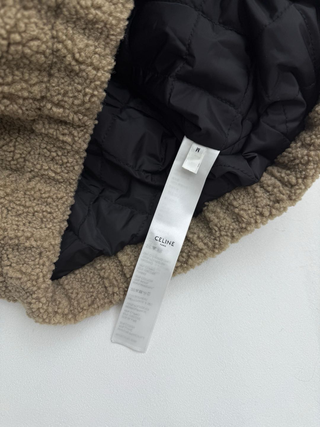 Celine Hooded jacket in wool and cotton fleece (RV0SC0T87-02BL）