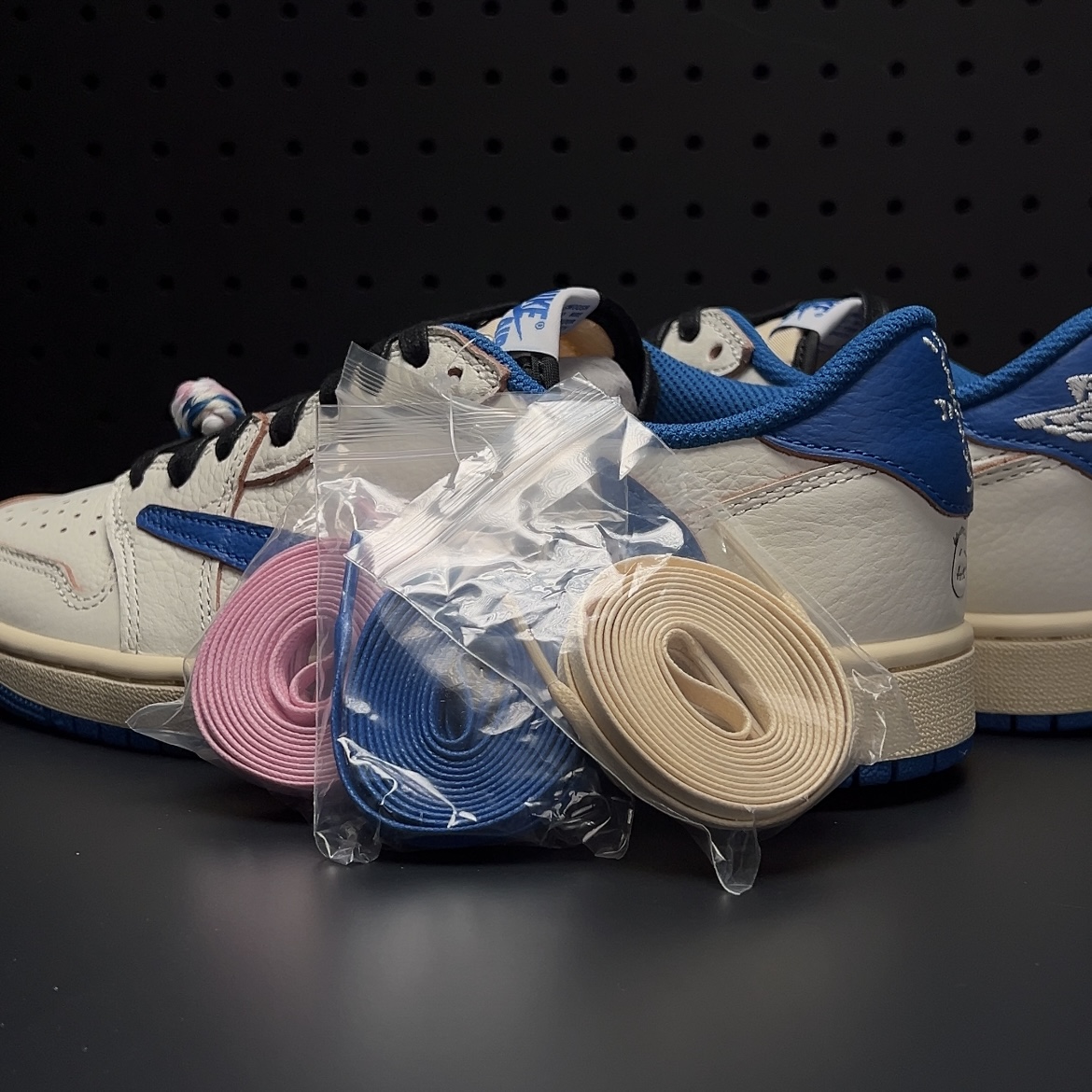 【LJR】Travis Scott × Fragment × Nike Air Jordan 1 Low OG "Sail/Military Blue" LJR (DM7866-104)