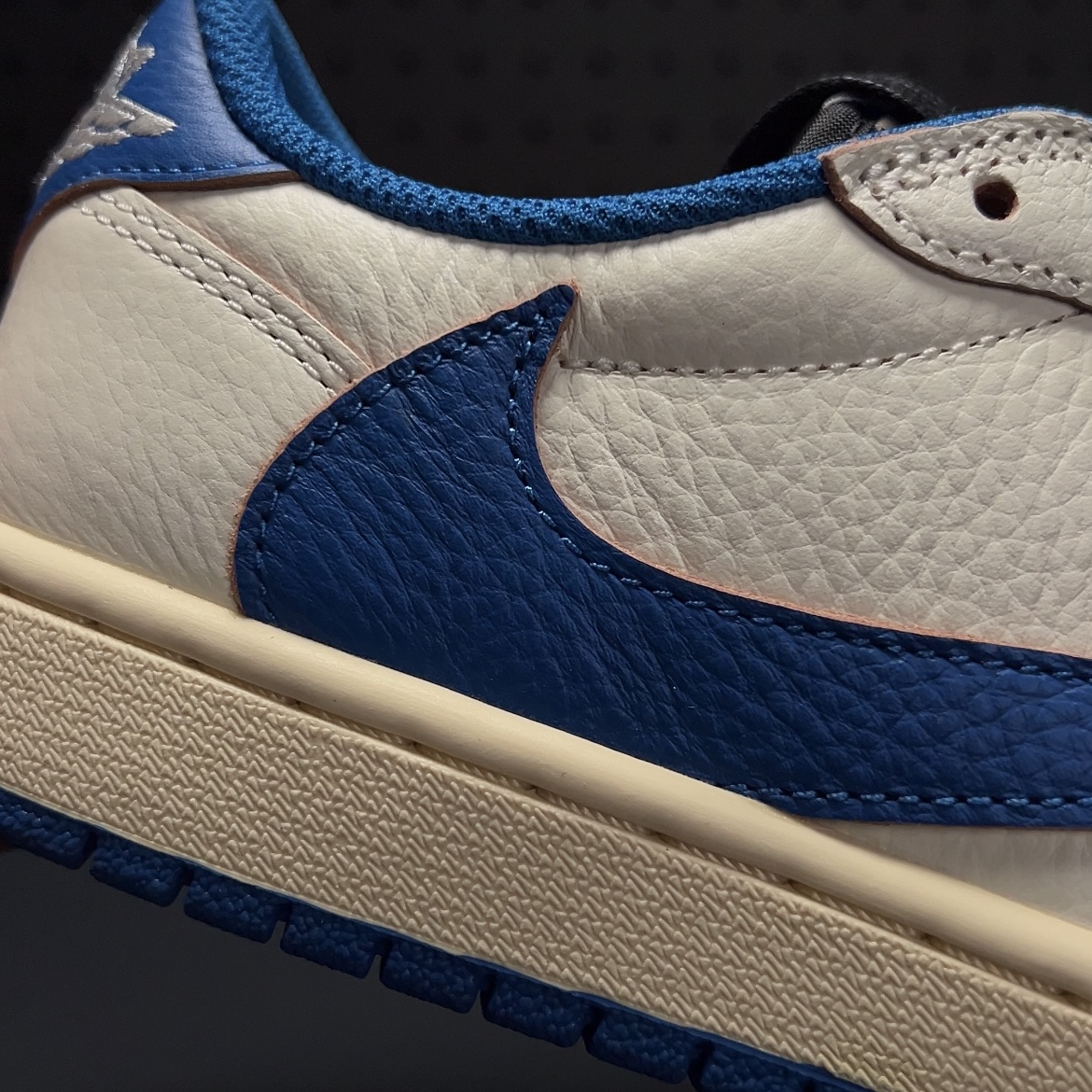 【LJR】Travis Scott × Fragment × Nike Air Jordan 1 Low OG "Sail/Military Blue" LJR (DM7866-104)