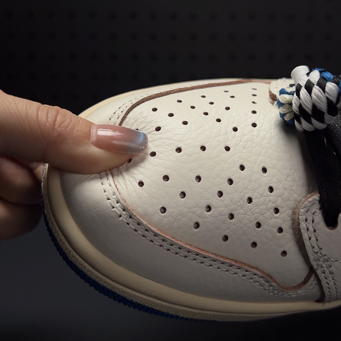 【LJR】Travis Scott × Fragment × Nike Air Jordan 1 Low OG "Sail/Military Blue" LJR (DM7866-104)