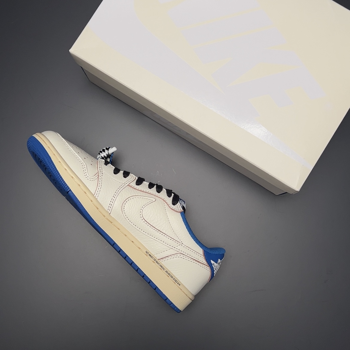 【LJR】Travis Scott × Fragment × Nike Air Jordan 1 Low OG "Sail/Military Blue" LJR (DM7866-104)