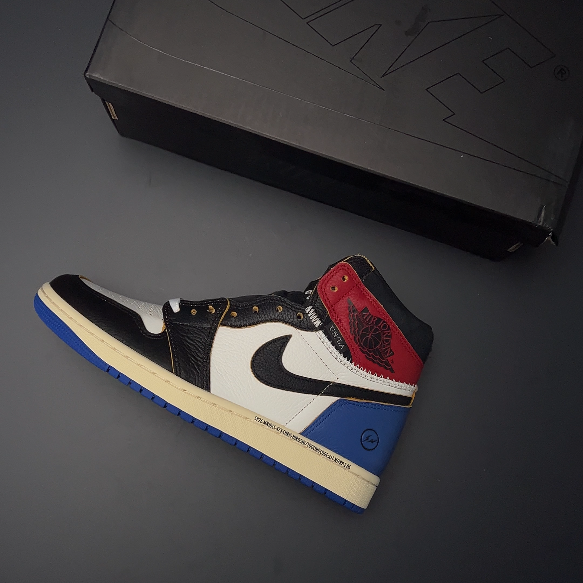 【LJR】fragment design × UNION × Nike Air Jordan 1 High OG "Varsity Red/Sport Royal"(IO7847-002)