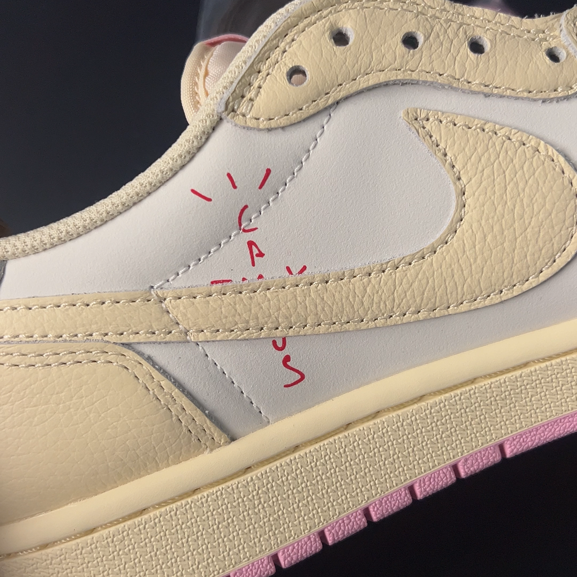 【LJR】Travis Scott × Nike Air Jordan 1 Low OG "Muslin/Shy Pink"  (IQ7604-100)