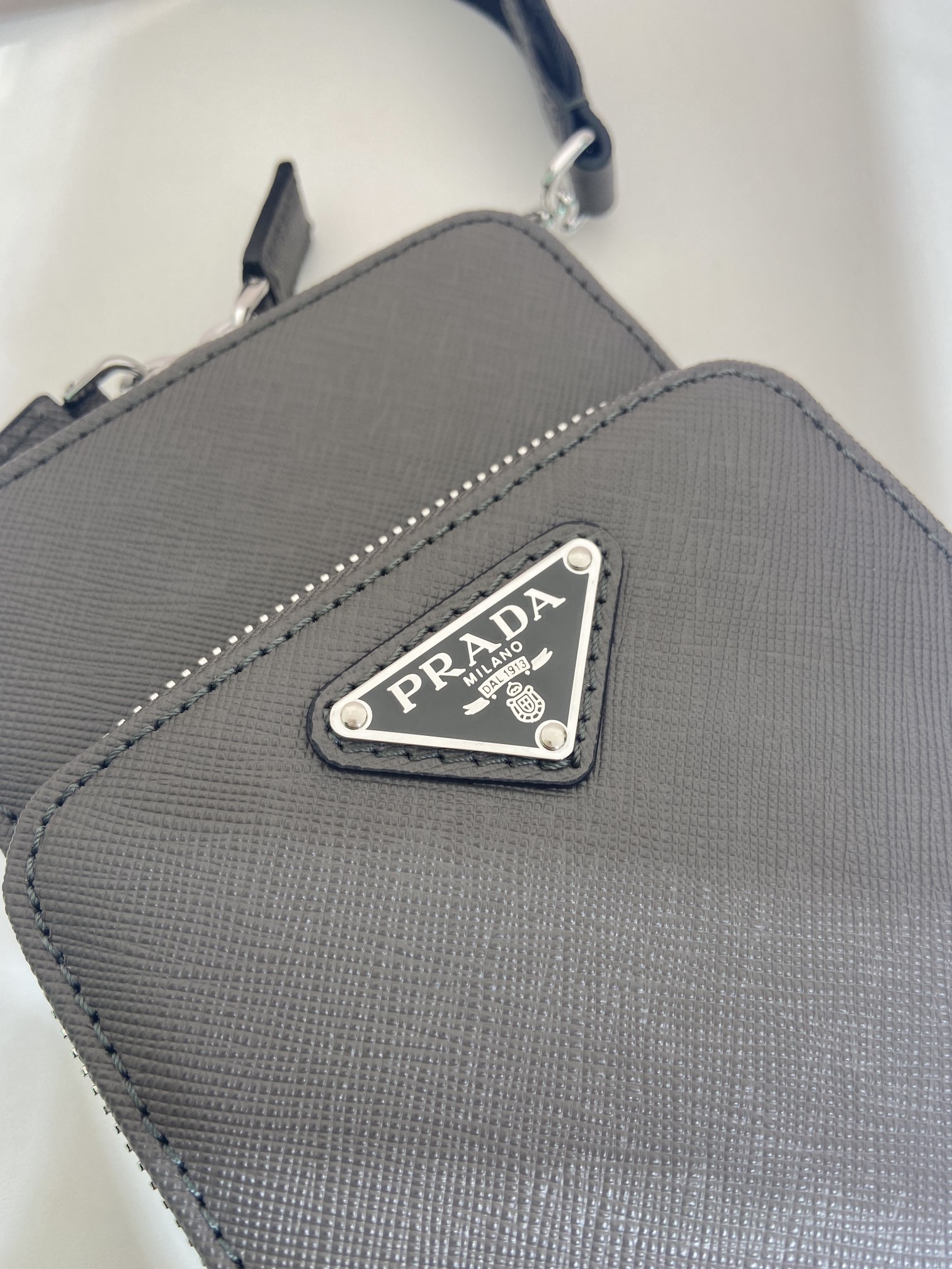 PRADA Saffiano Leather Smartphone Case "Gray" (2ZH126_053_F0170)