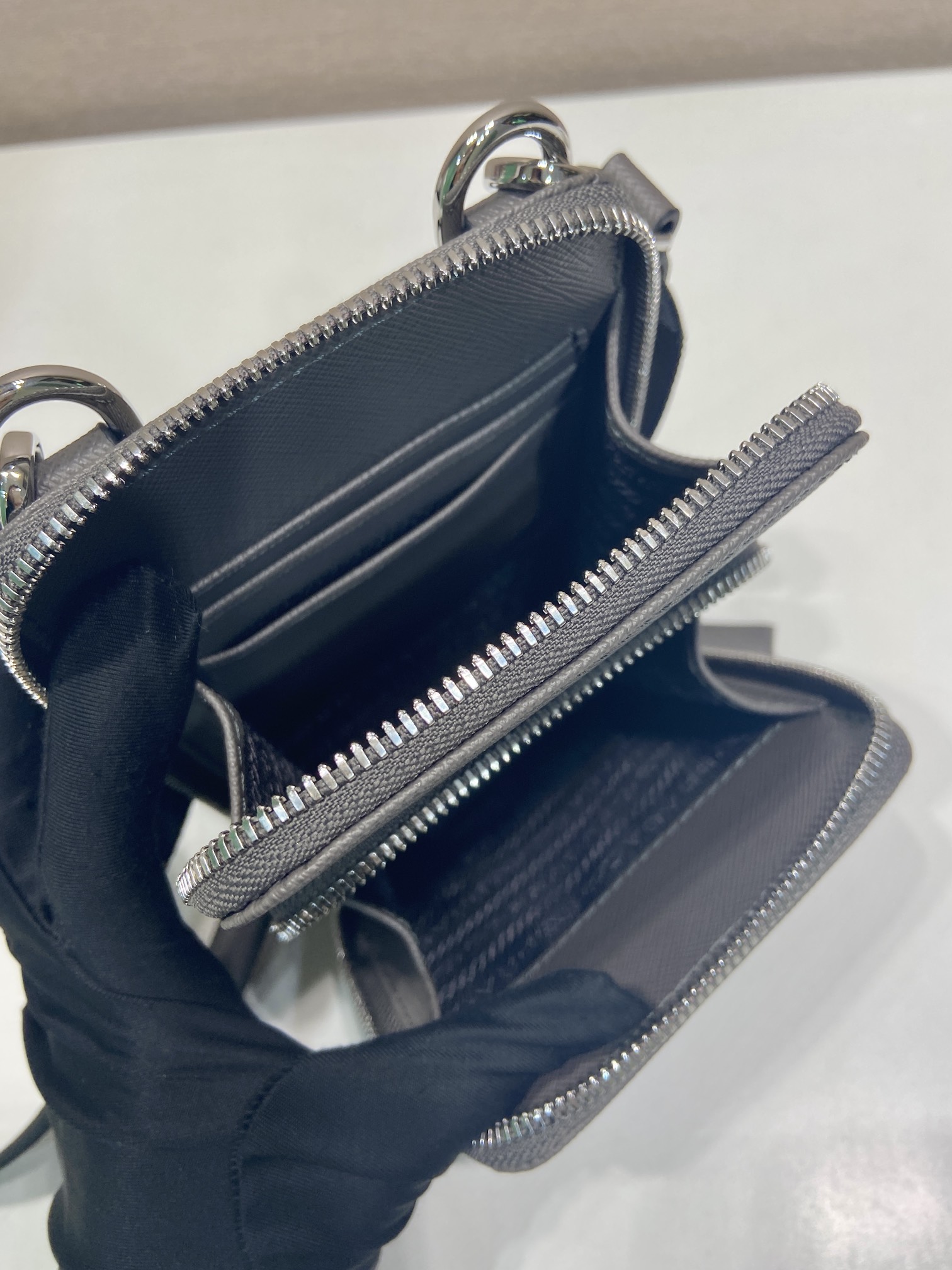 PRADA Saffiano Leather Smartphone Case "Gray" (2ZH126_053_F0170)