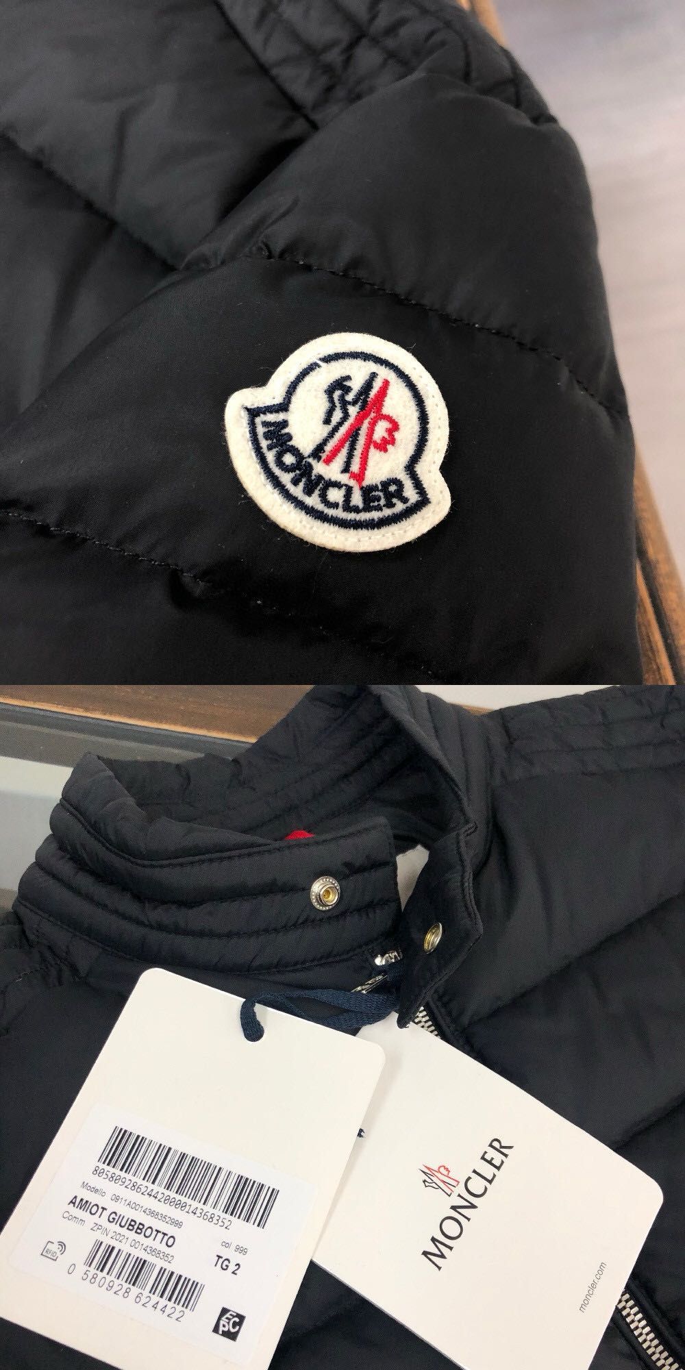 Moncler Black Amiot Down Motorcycle Jacket（ J20911A0011568352999）