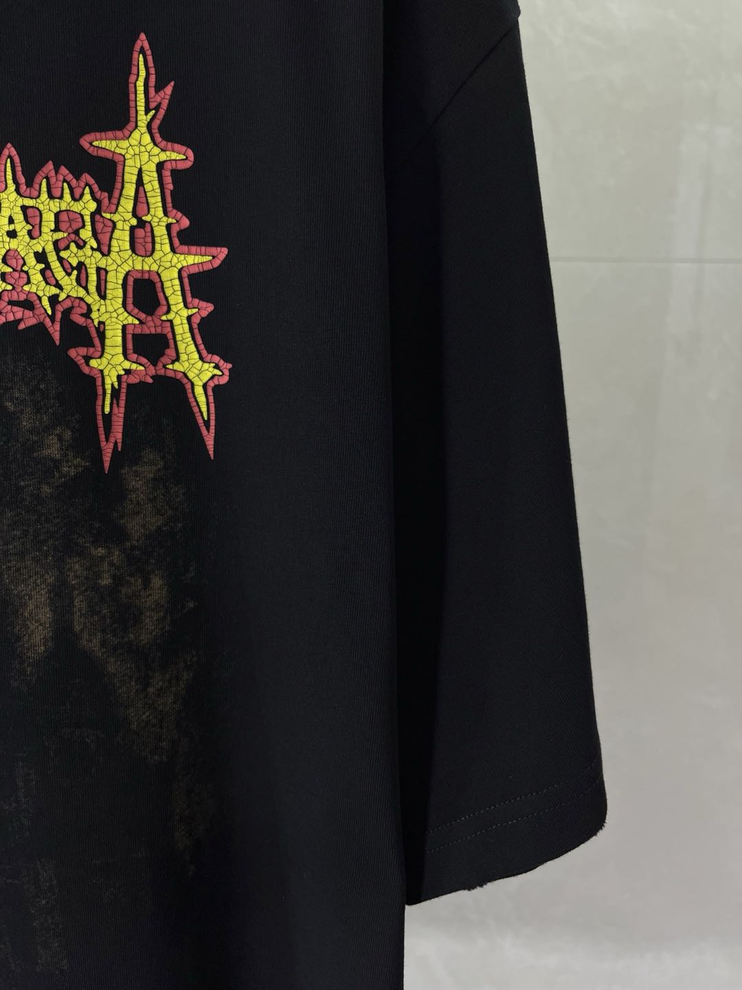 BALENCIAGA Crew-Neck T-Shirt With Logo "Black" (764235TUVE41000）