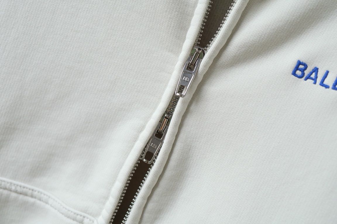 Balenciaga Back Zip-up Hoodie Regular Fit in Dirty White/blue (803264TSVP18016）