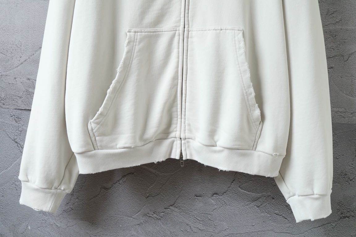 Balenciaga Back Zip-up Hoodie Regular Fit in Dirty White/blue (803264TSVP18016）