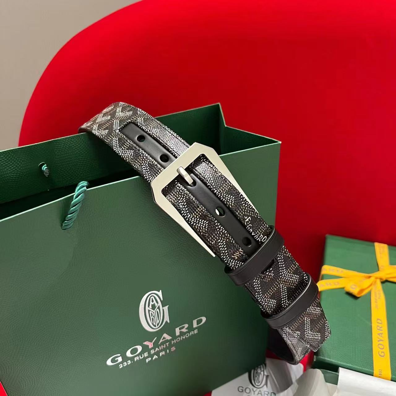 Goyard Frégate belt – Clamecy cowhide & Goyardine canvas（GOY44051）