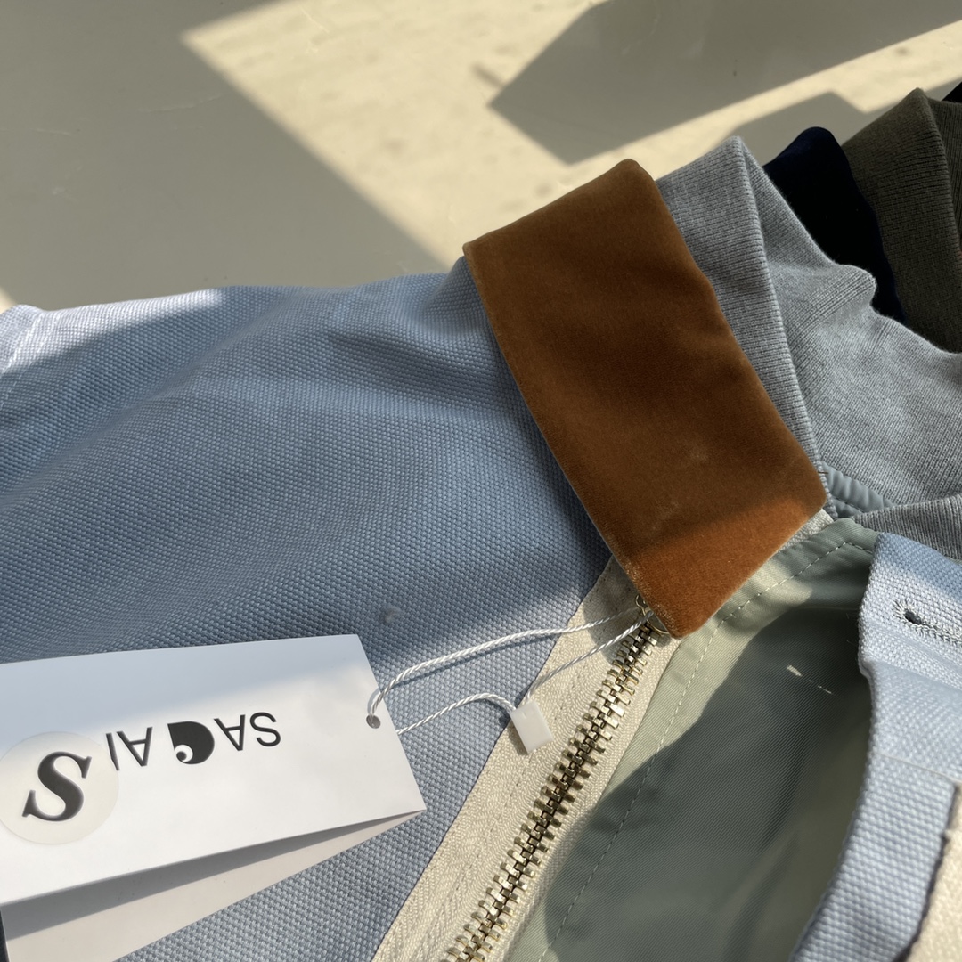 sacai x Carhartt WIP FW23 Collaboration Fake Two-Piece Jacket "Khaki"（23-03110M-651）