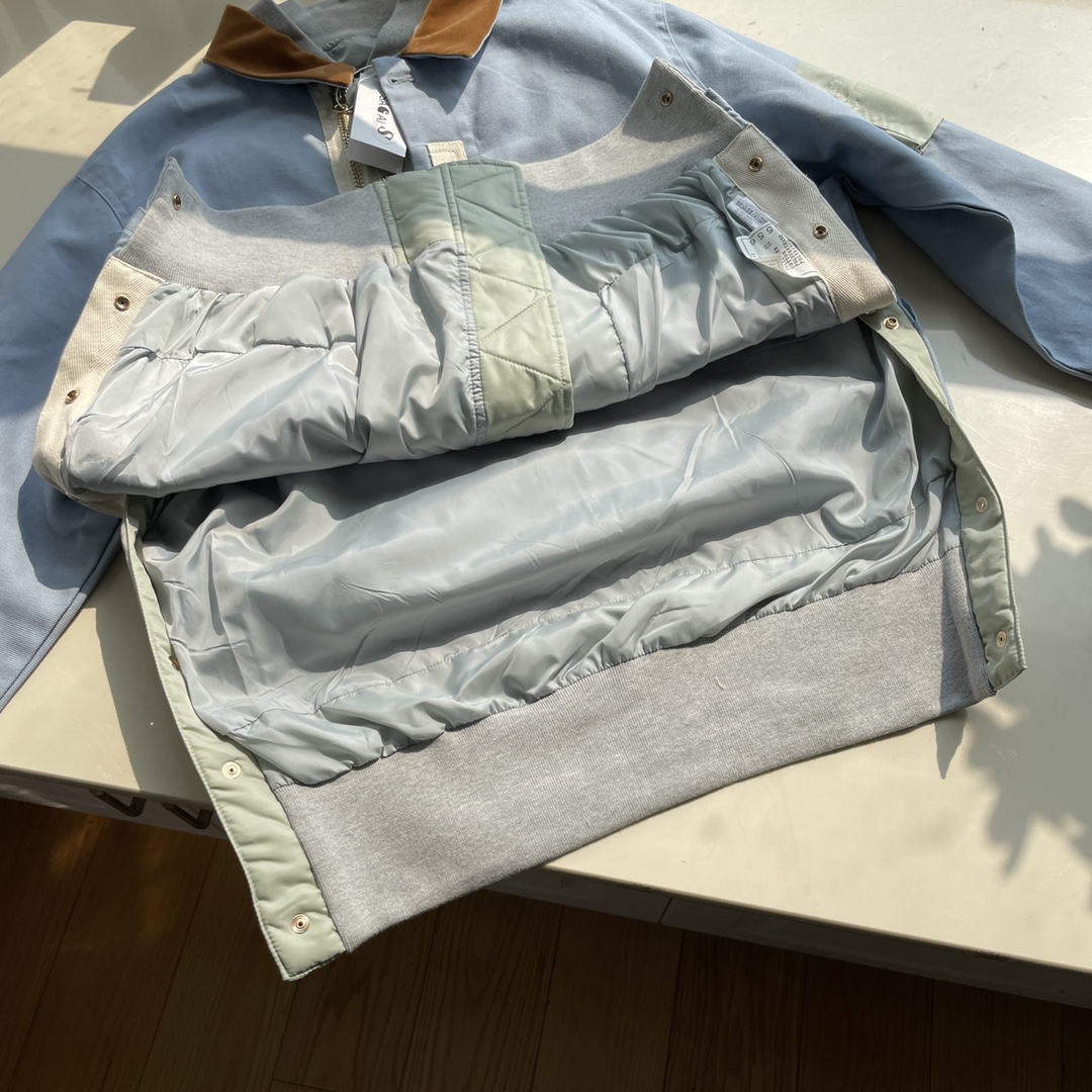 sacai x Carhartt WIP FW23 Collaboration Fake Two-Piece Jacket "Khaki"（23-03110M-651）