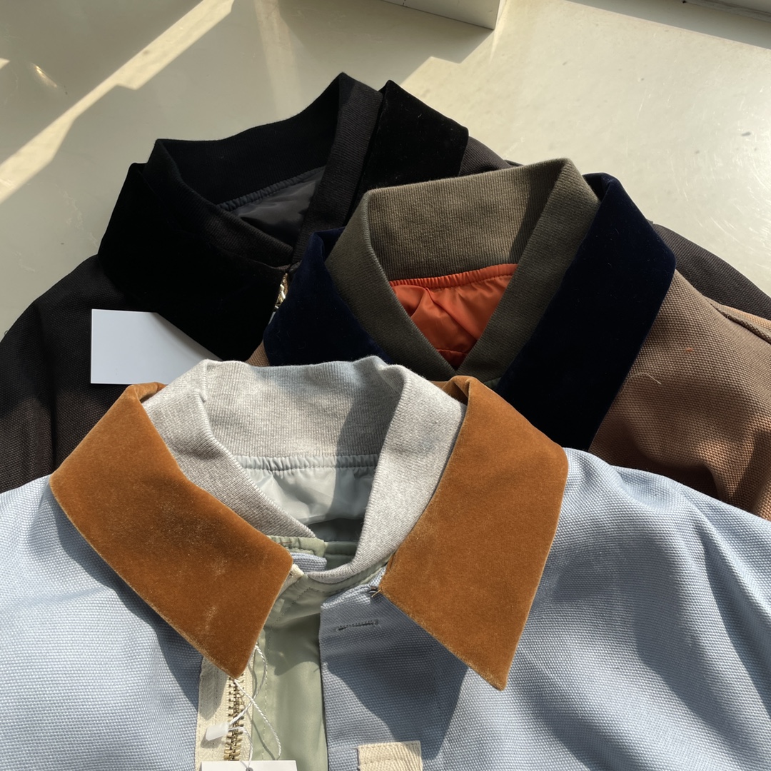 sacai x Carhartt WIP FW23 Collaboration Fake Two-Piece Jacket "Khaki"（23-03110M-651）