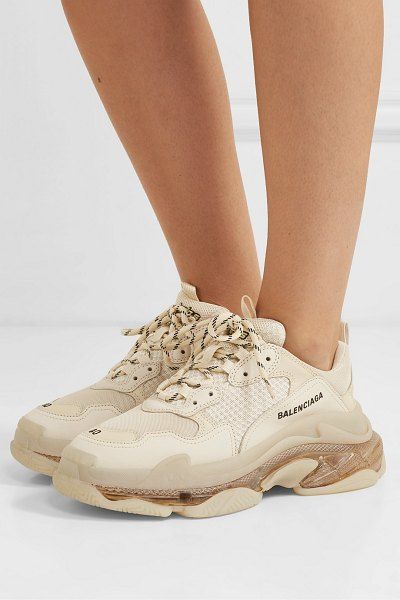 Balenciaga Triple S Clear Sole Logo-Embroidered Leather, Nubuck And Mesh  Sneakers