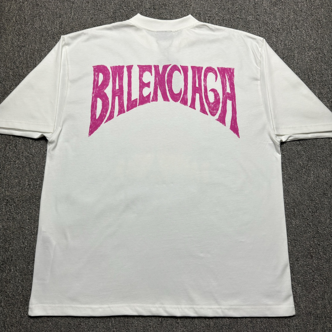 BALENCIAGA PARIS TROPICAL COTTON T-SHIRT（25UEFF77）