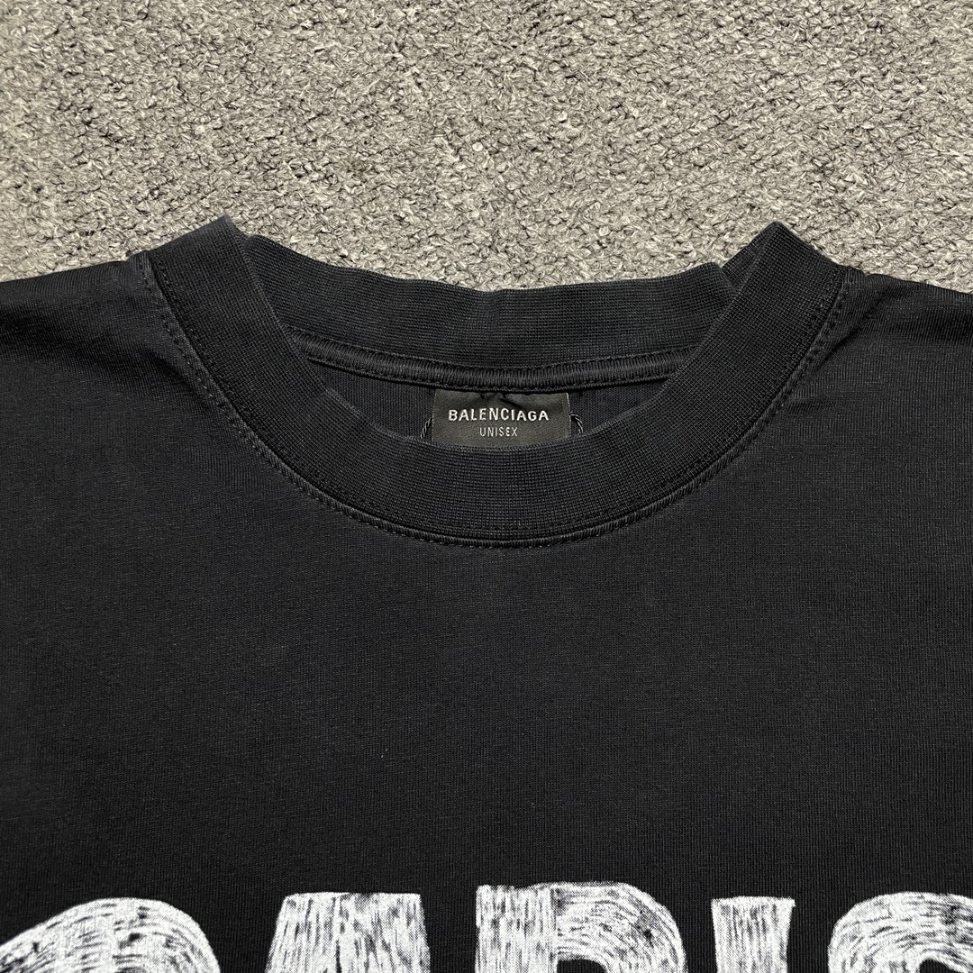 BALENCIAGA PARIS TROPICAL COTTON T-SHIRT（25UEFF78）