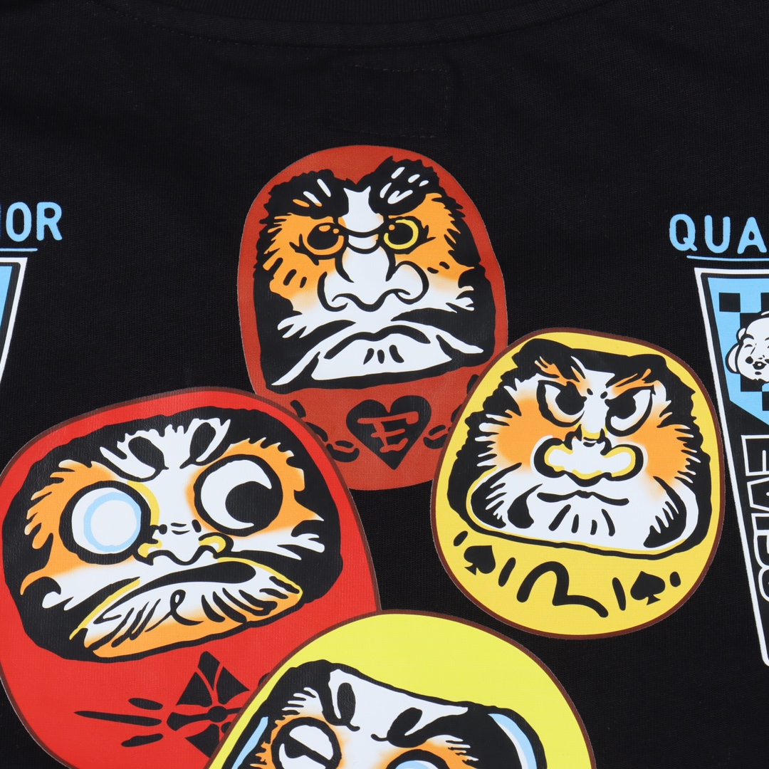 Evisu Playful Daruma Print Regular Fit T-shirt (2ESHTM4TS1098XXCT）