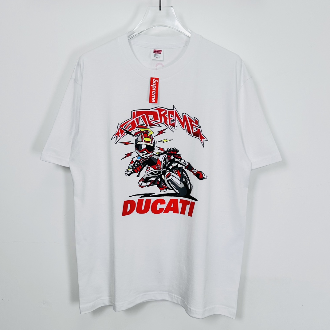 Supreme Ducati Bike Tee white（SUP-SS24-279-1）