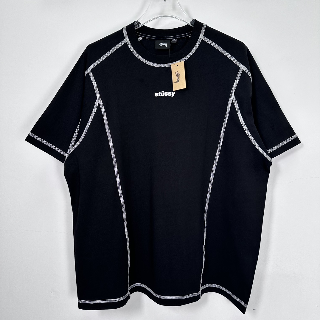 Stüssy Wave Short Sleeve Crew 'BLACK'（1140347）