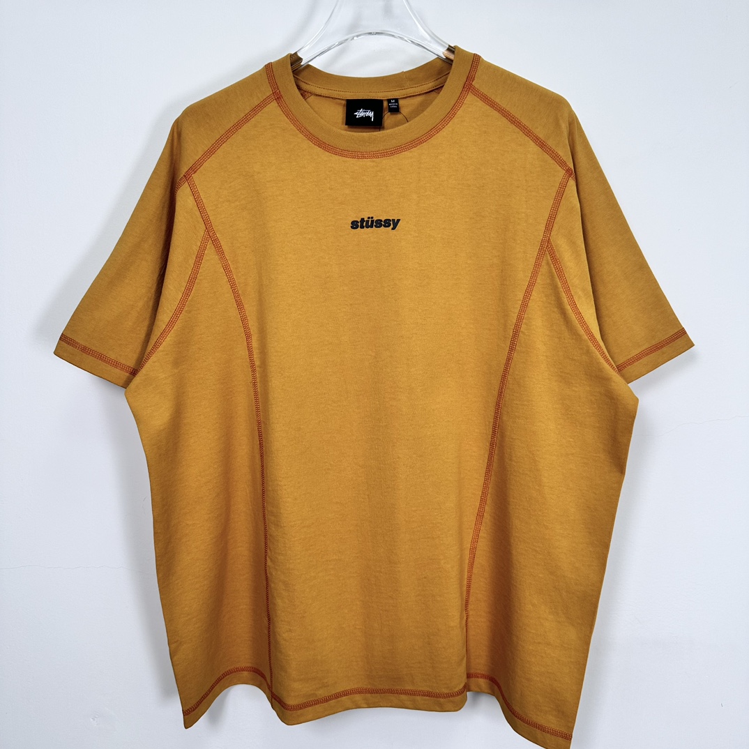 Stüssy Wave Short Sleeve Crew 'yellow'（1140348）