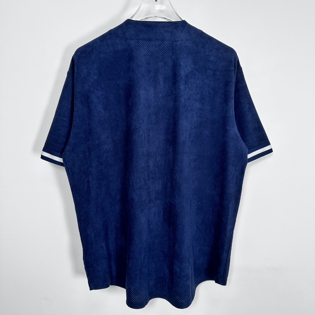 Supreme Ultrasuede Mesh Baseball Jersey "Navy"（SUP-SS24-278-1）
