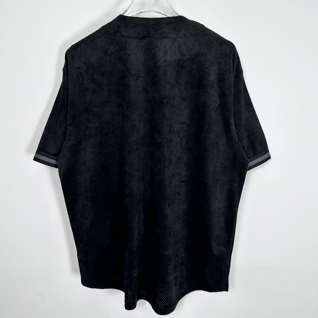 Supreme Ultrasuede Mesh Baseball Jersey "Black"（SUP-SS24-278-2）