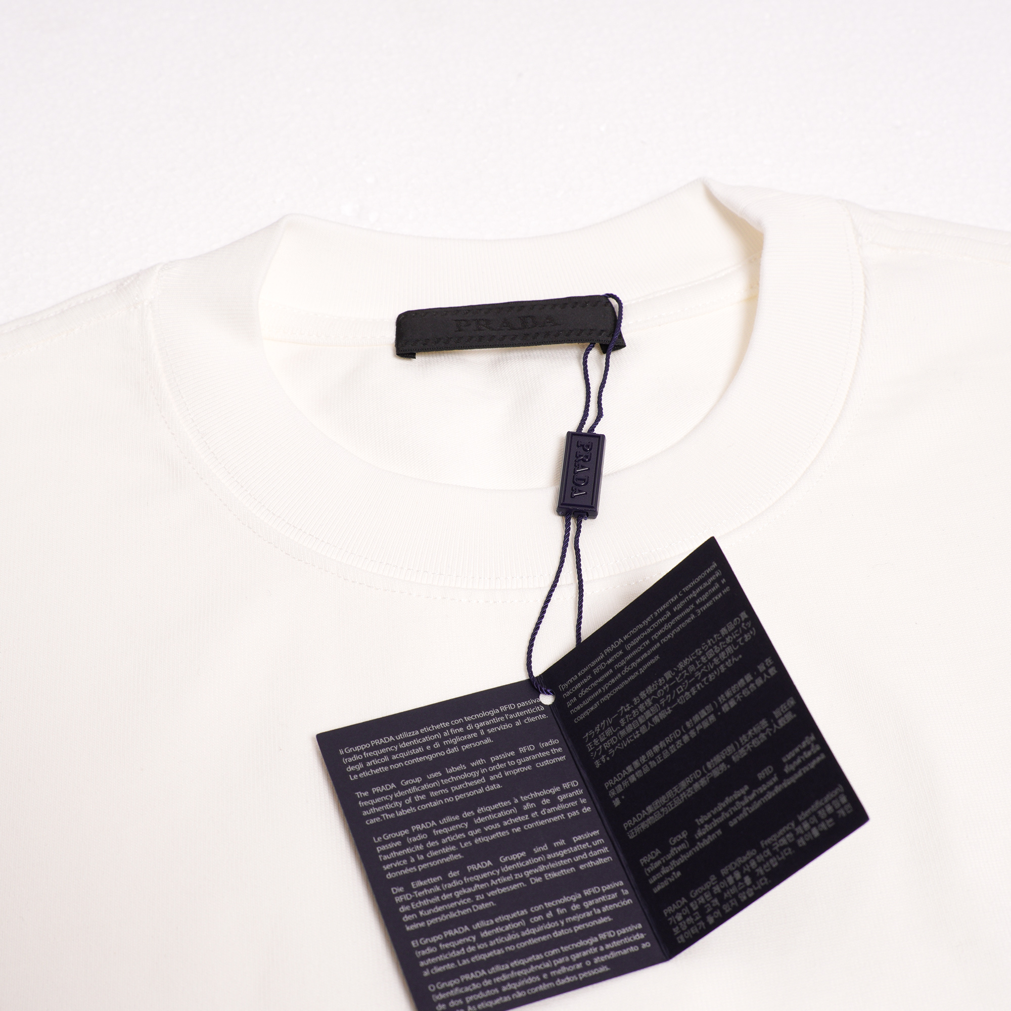 PRADA White Terry T-shirt（UJN885-122E-F0009-S-232）