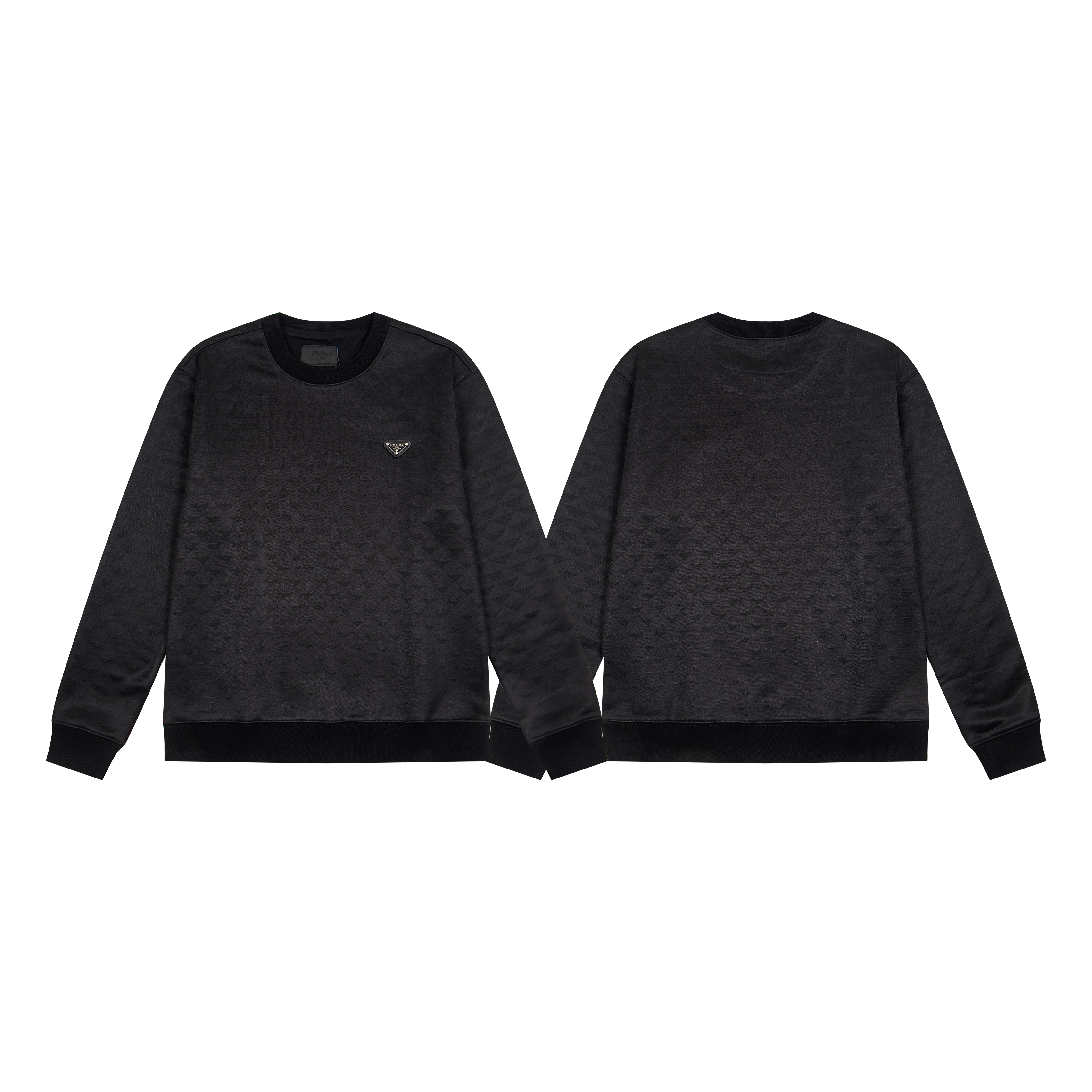PRADA Monogram Sweatshirt with Triangle Logo (UJL67B-147M-F0002-S-OOO）