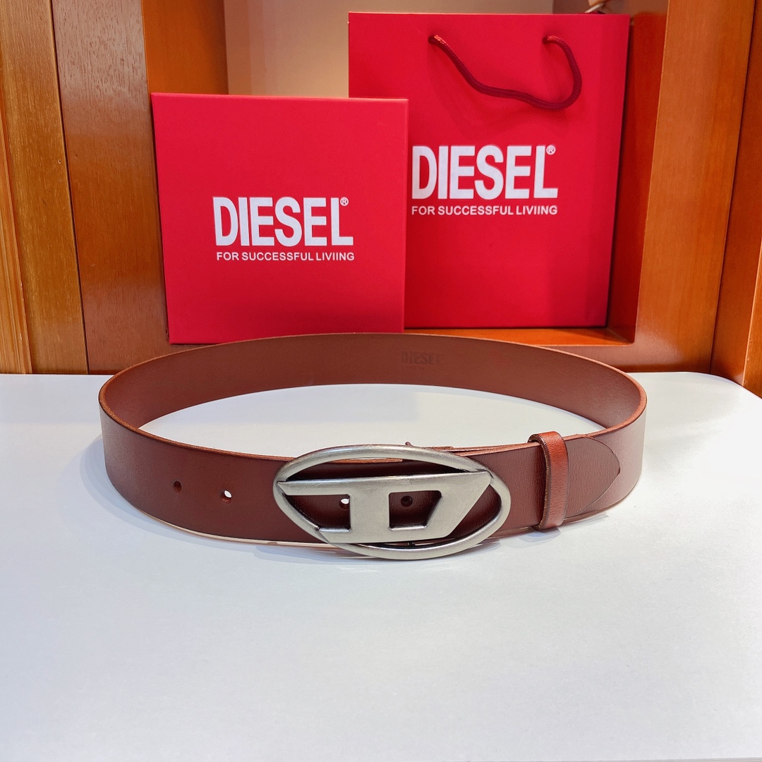 DIESEL B-1DR W Leather Belt-4cm（POIZON240415992）