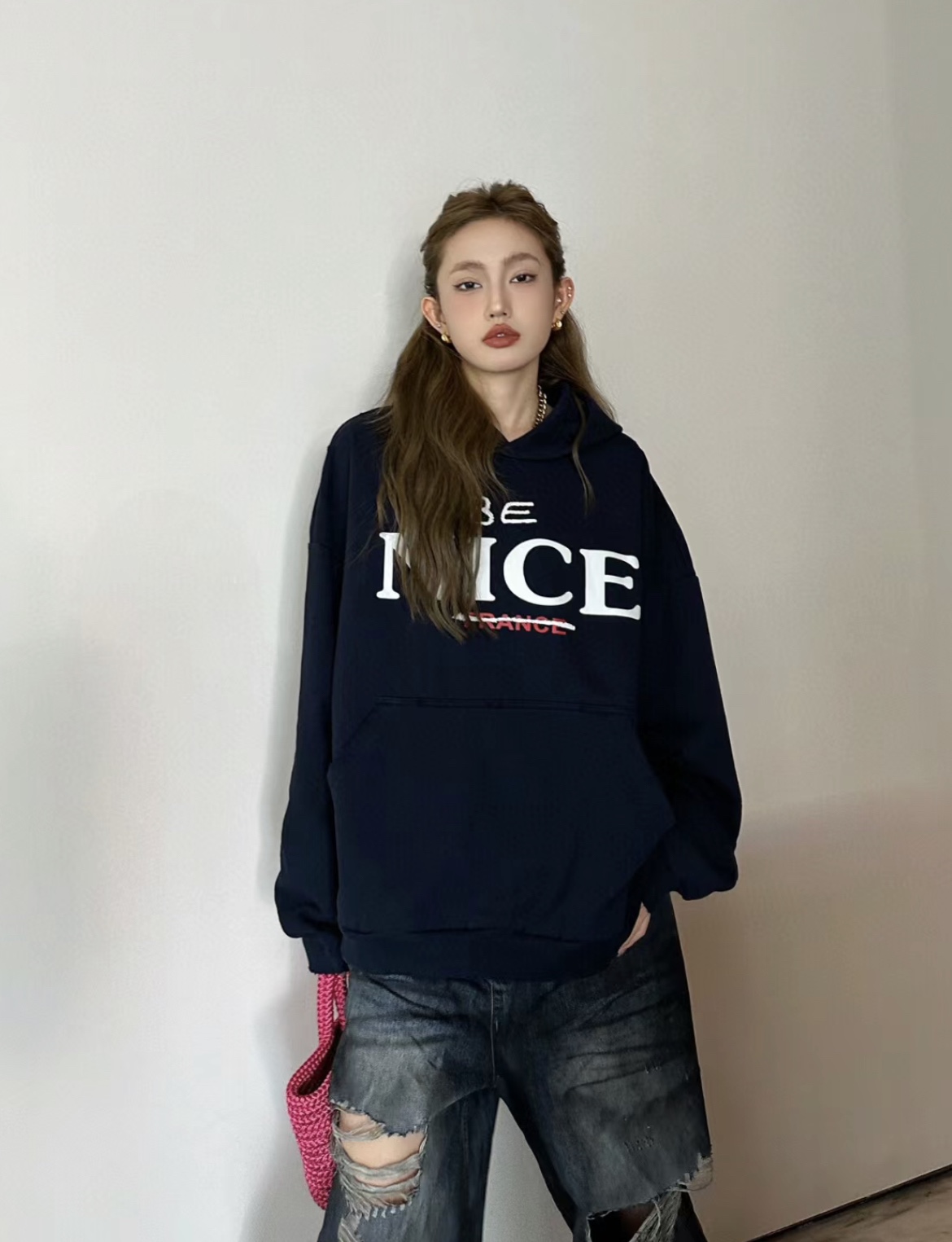 BALENCIAGA lettered hooded sweatshirt（33PFTU77 ）