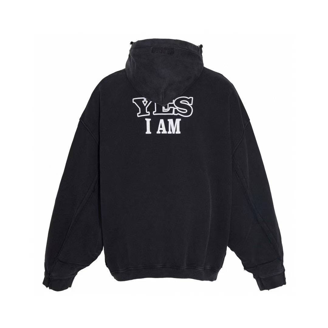 VETEMENTS FAN Deconstructed Zipper Hoodie (UE54HD720B）