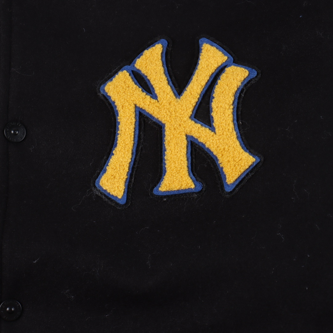 MLB logo embroidered vintage baseball jacket（3AJPF0124-50BKS）