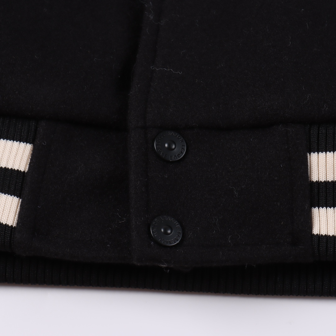 MLB logo embroidered vintage baseball jacket（3AJPF0124-50BKS）