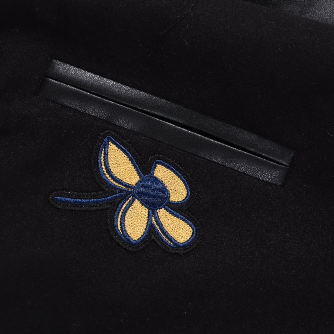 MLB logo embroidered vintage baseball jacket（3AJPF0124-50BKS）