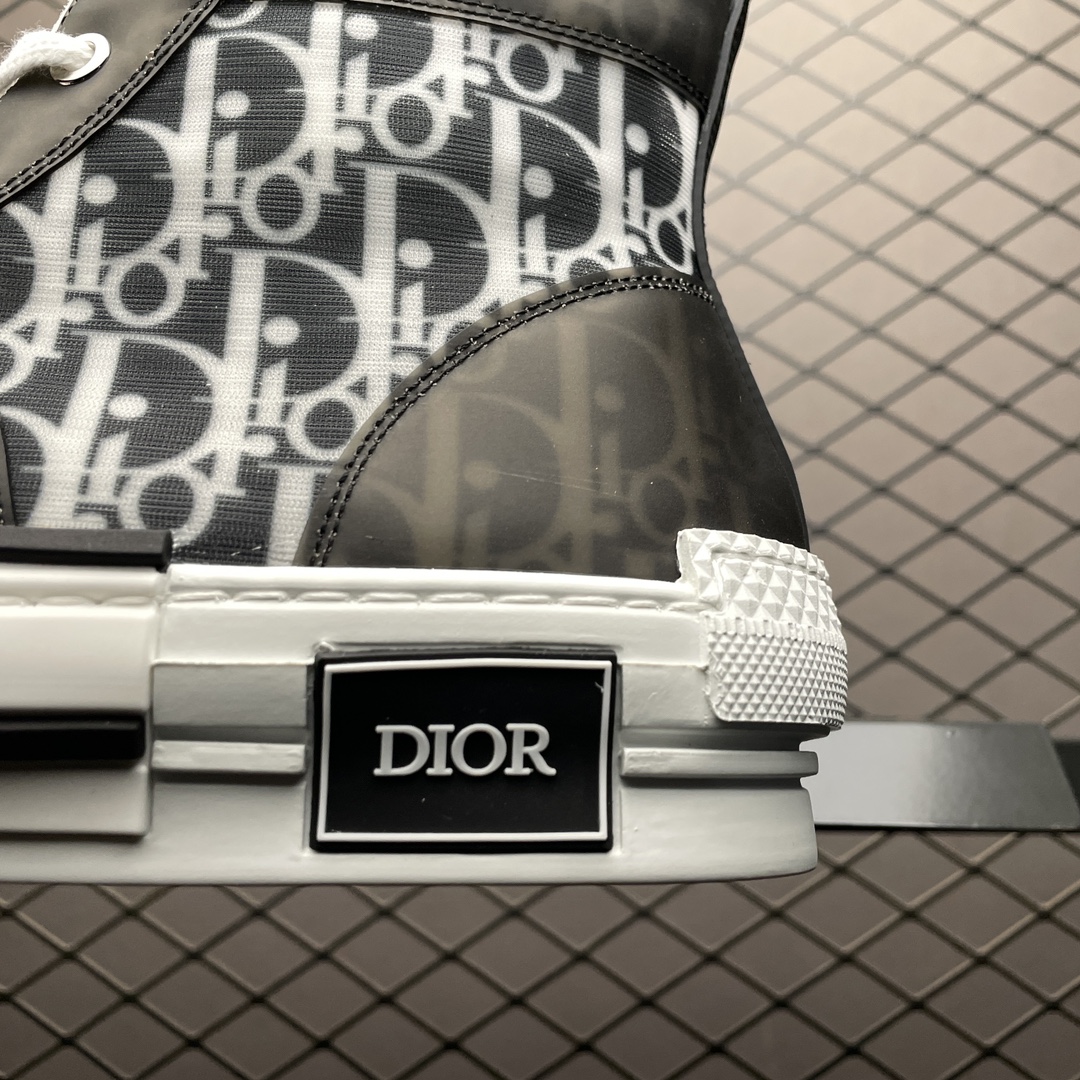Dior B23 High Top Sneaker Dior Oblique Canvas "Black"（3SH118YJP-H961）