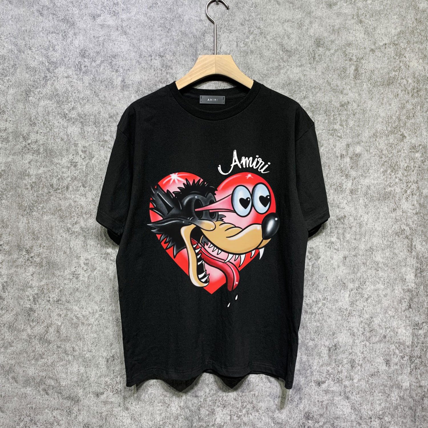 Amiri Cotton Logo T-shirt(AMJYTE1170-BLACK）