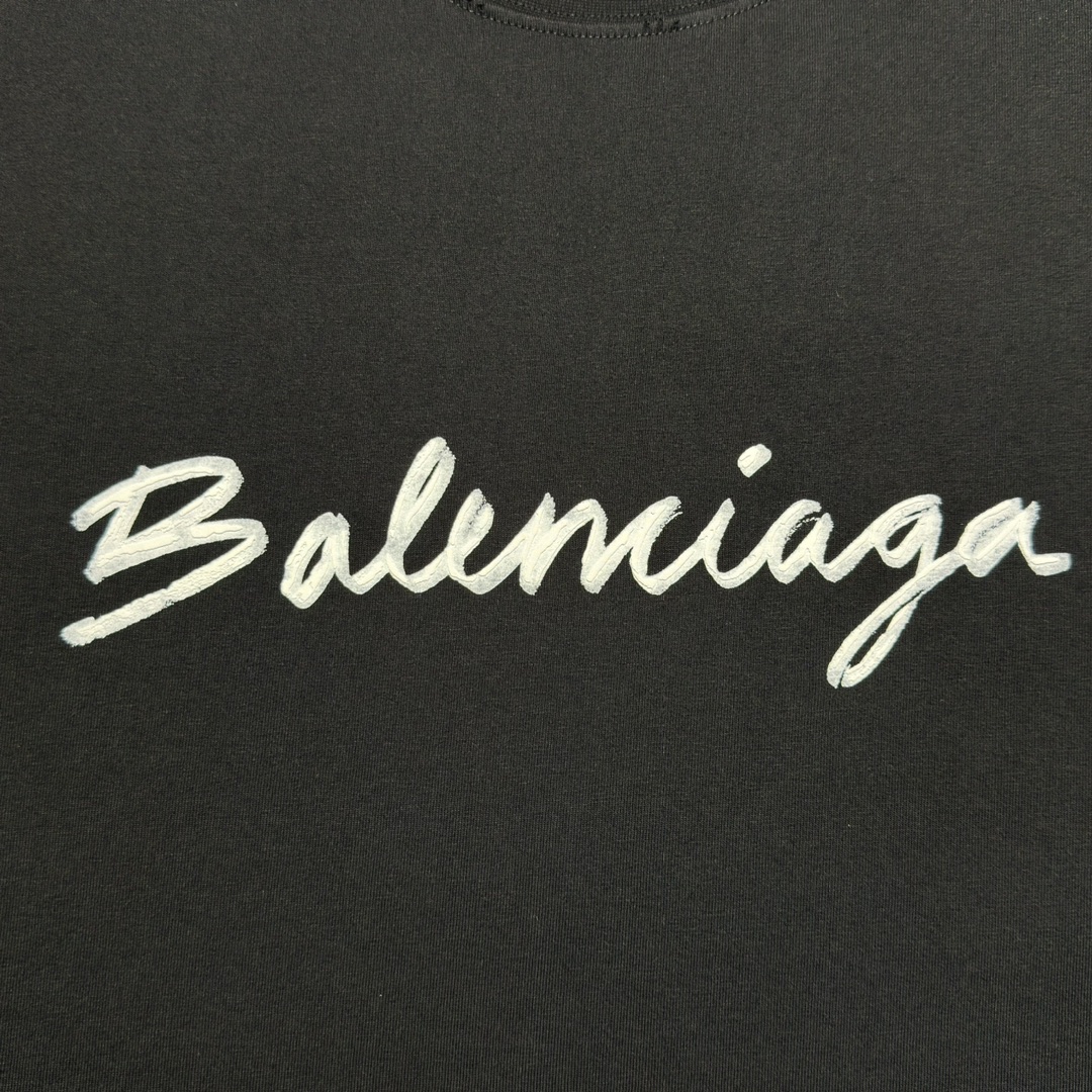 Balenciaga Script Logo T-shirt (612966TMVB41070）