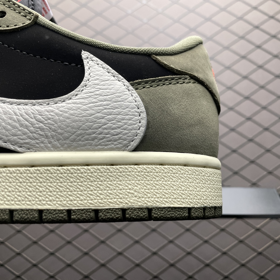 Travis Scott × Nike Air Jordan 1 Low "Black/Olive"(DM7866-002)