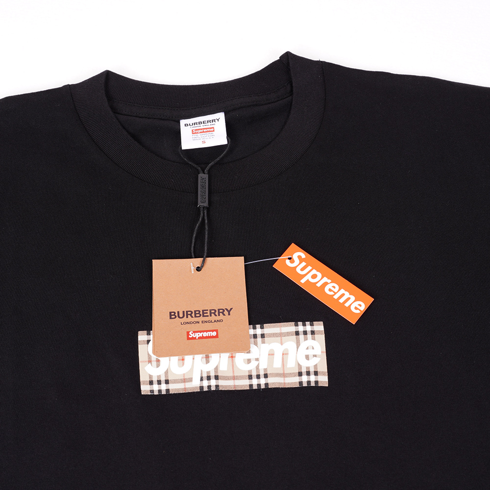 Supreme x Burberry  Box Logo Tee "Black"（SUP-SS22-128）