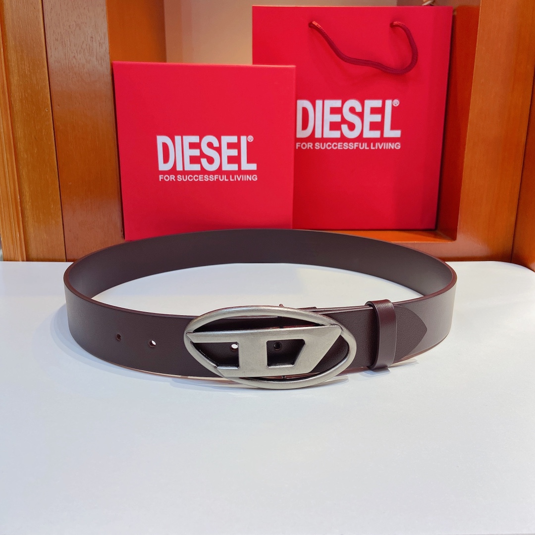 DIESEL B-1DR W Leather Belt-4cm（POIZON240415992）