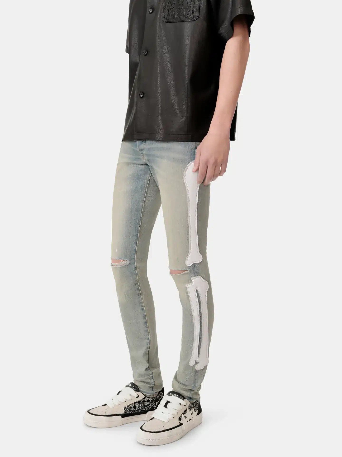 Jean Slim Bones Slash blanc indigo antique Amiri