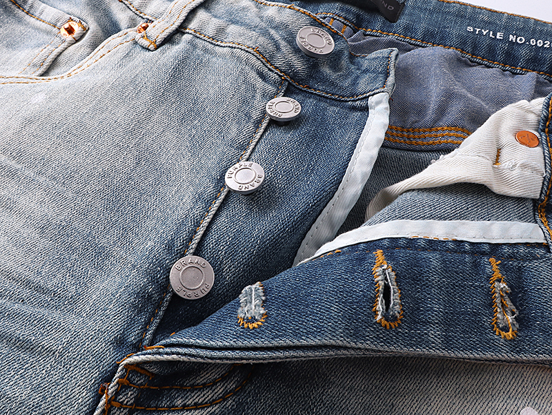 PURPLE BRAND P002 MID Indigo Distressed Splay Jeans (P002-MID）