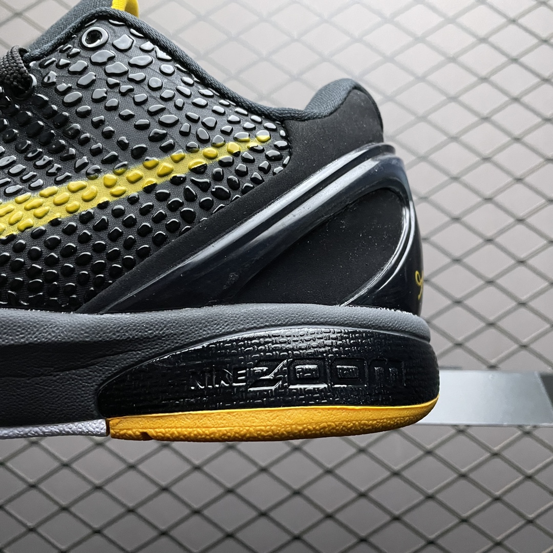Nike Zoom Kobe 6 Black Del Sol Basketball Shoes "Black and Yellow"（436311-002）