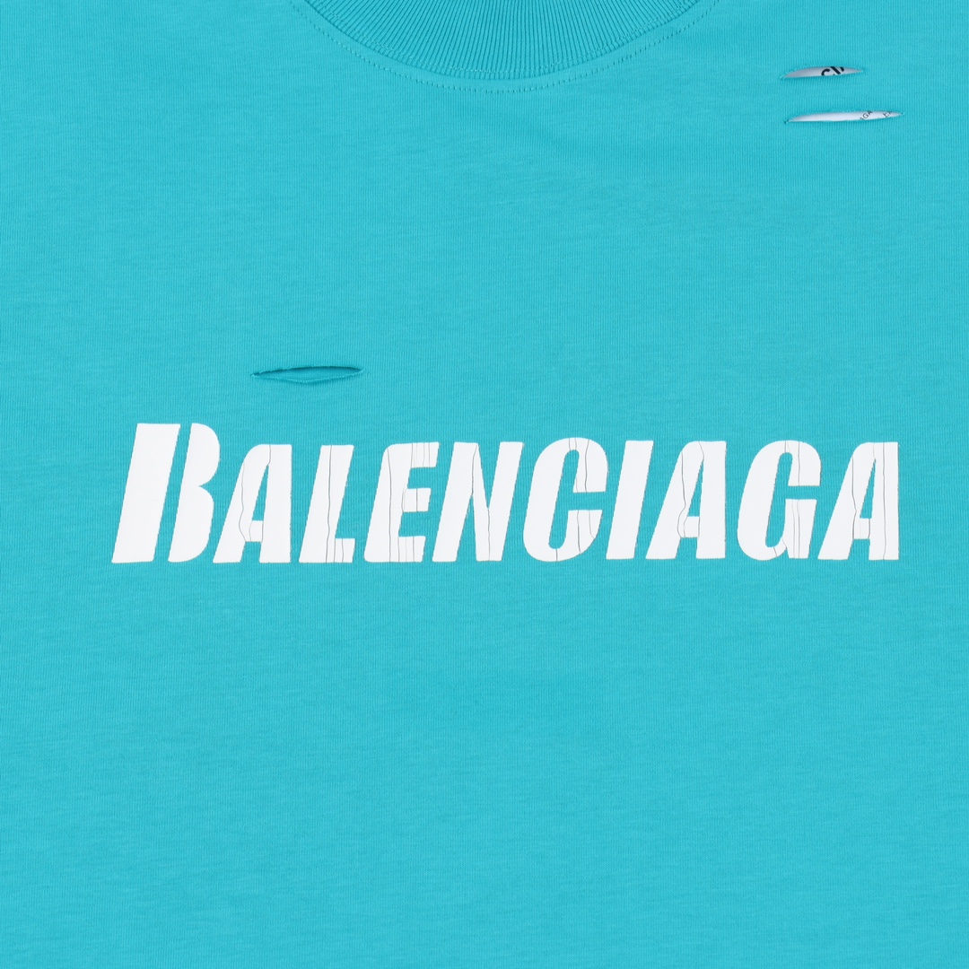 Balenciaga Ice Crack Big Hole T-Shirt（438523）