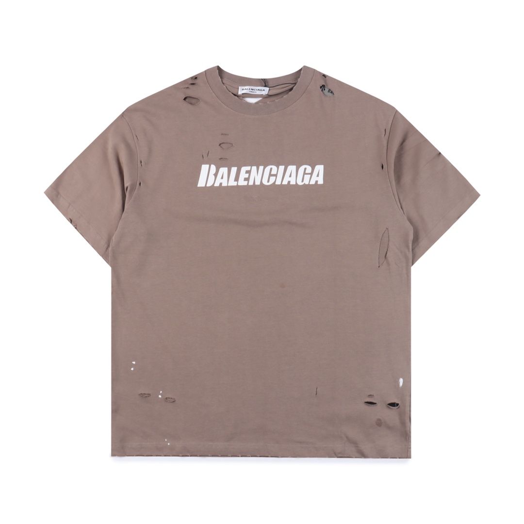Balenciaga Ice Crack Big Hole T-Shirt（438525）