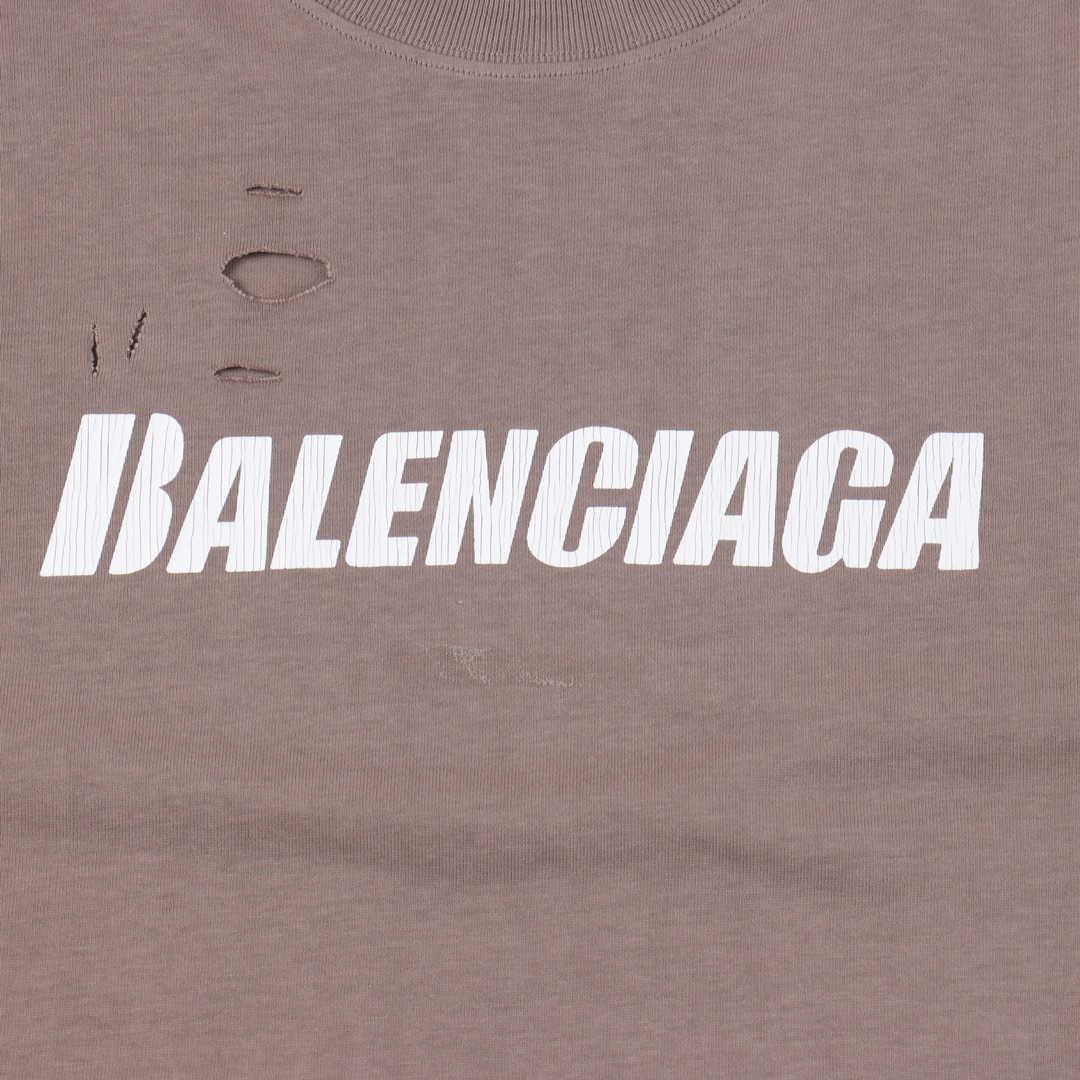 Balenciaga Ice Crack Big Hole T-Shirt（438525）