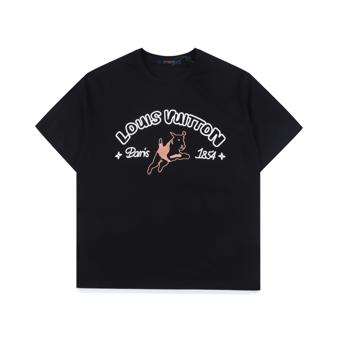 Louis Vuitton by Tyler, the Creator Embroidered Cotton T-shirt Black（439154）