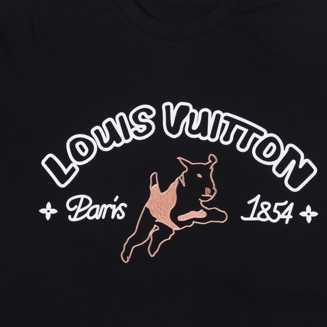 Louis Vuitton by Tyler, the Creator Embroidered Cotton T-shirt Black（439154）